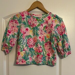 Lilly Pulitzer Kids Floral Top - Pink, Green, Yellow